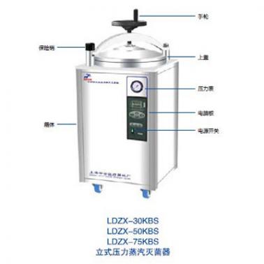 申安 手轮式不锈钢立式压力灭菌器（自动） LDZX-75KBS