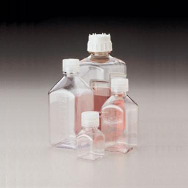 Nalgene耐洁 透明窄口方瓶 2015-2000（瓶身PC材料，瓶盖PP材料）
