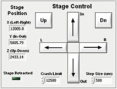 Stage control in PV Acquire software